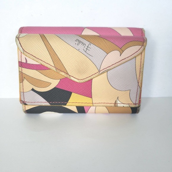 Emilio Pucci Handbags - Emilio Pucci Mini Card Holder Bill Coin Colorful Wallet Small Compact Geometric